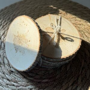 5-Pack Natural Wood Coasters